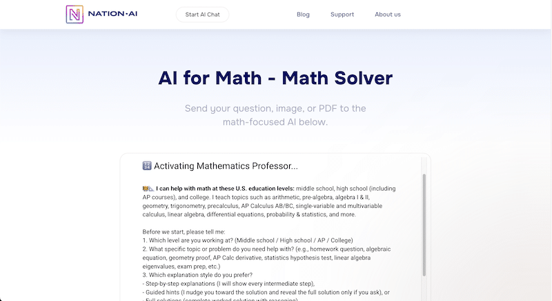 Nation AI Math Solver