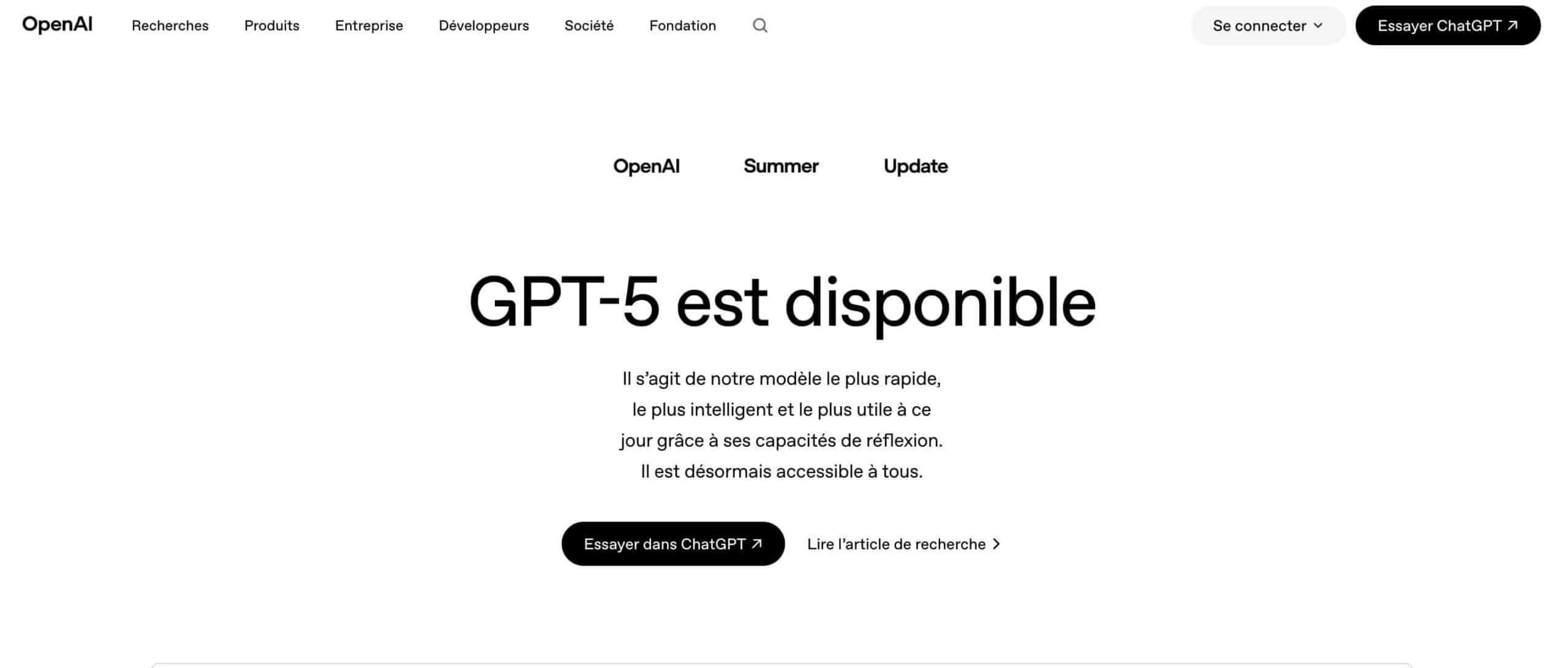 Annonce de la sortie de GPT 5 par OpenAI