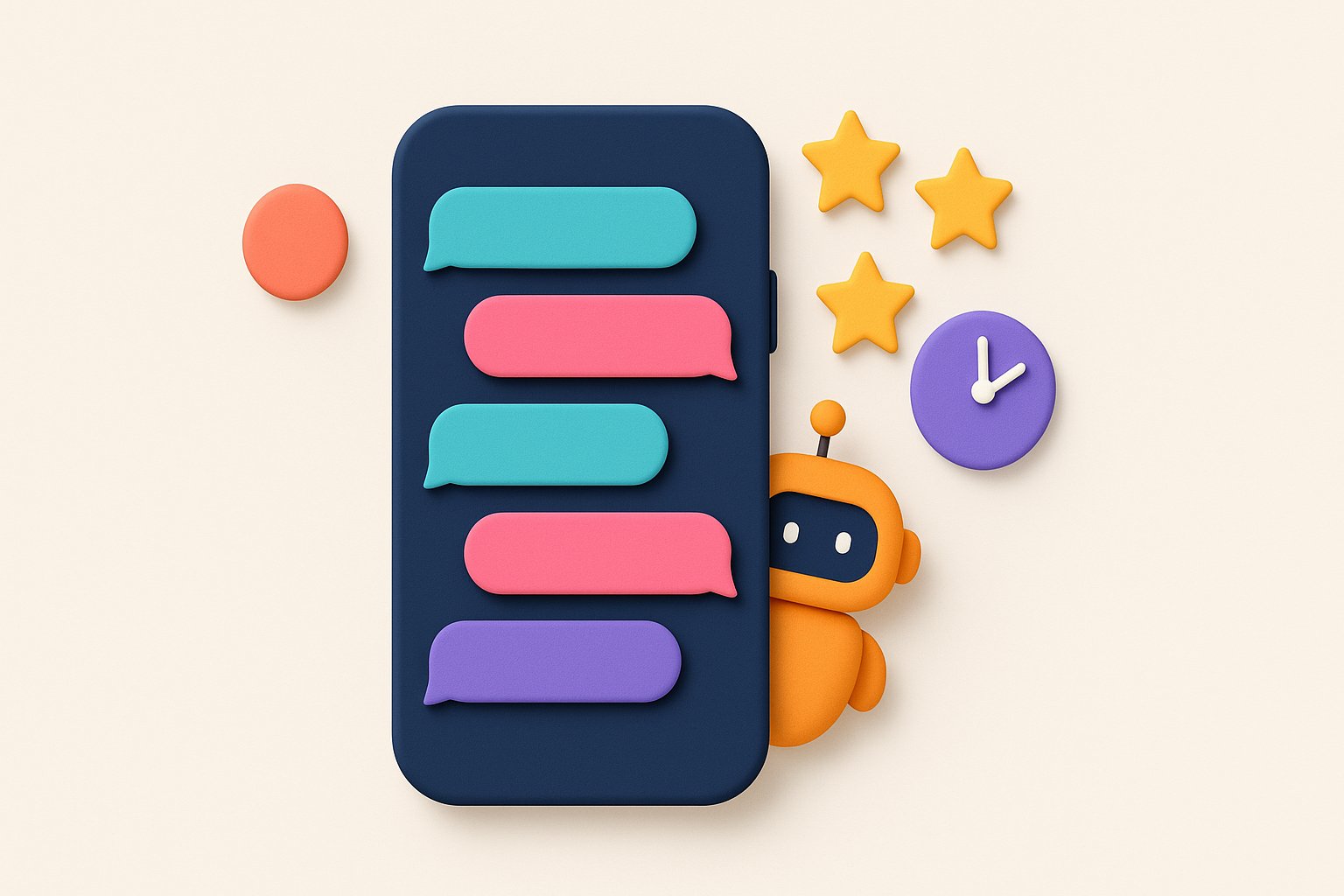 Client échangeant avec un chatbot Messenger sur son smartphone pour un service client 24h sur 24