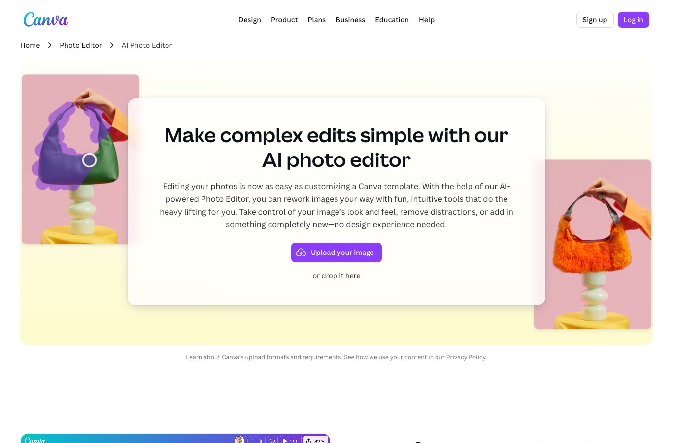 Éditeur photo IA de Canva : importer une image et la retoucher avec des outils assistés par l'IA