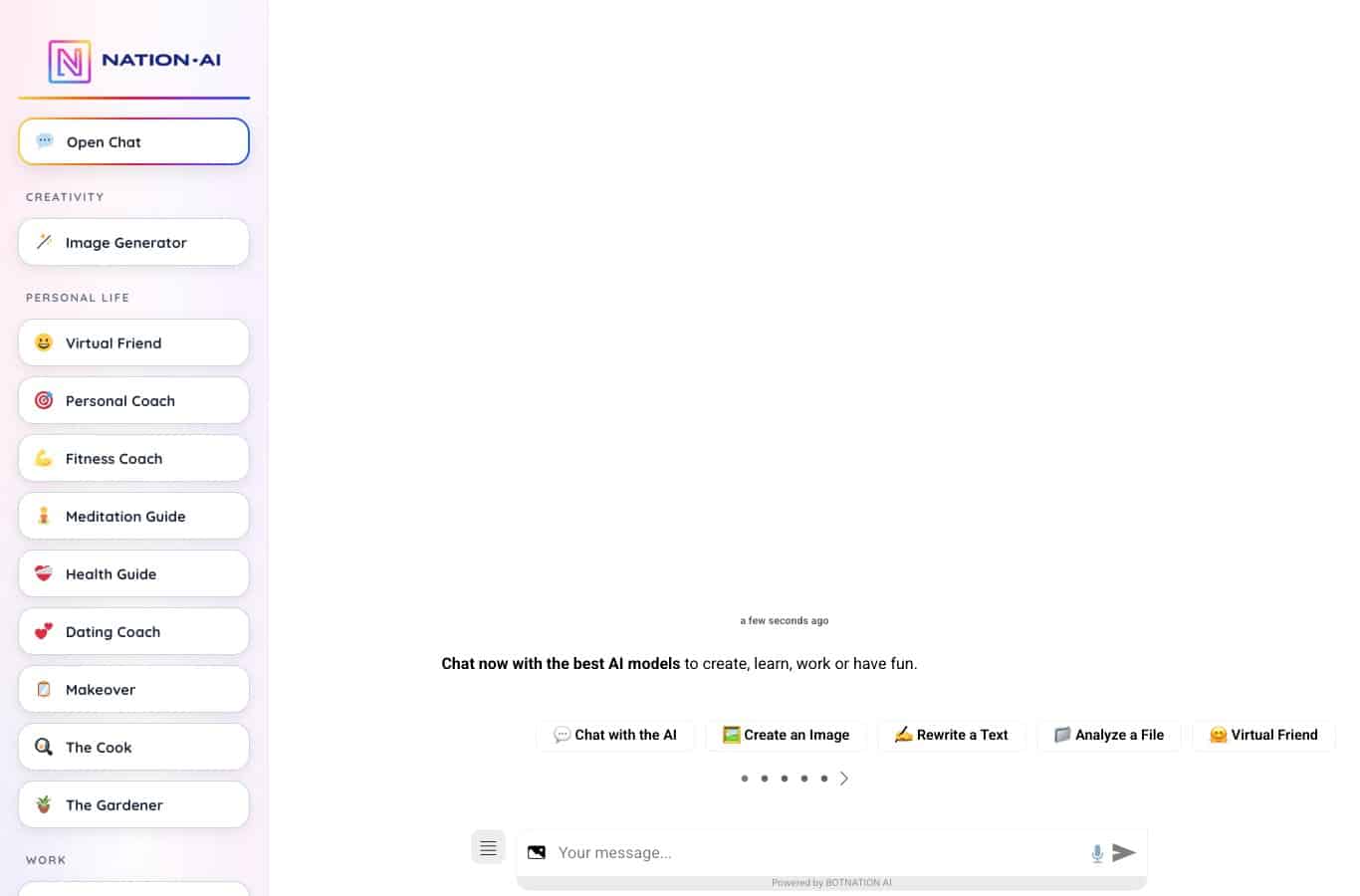 Screenshot of Nation AI: the assistant writes and shortens the text of a voice-over script