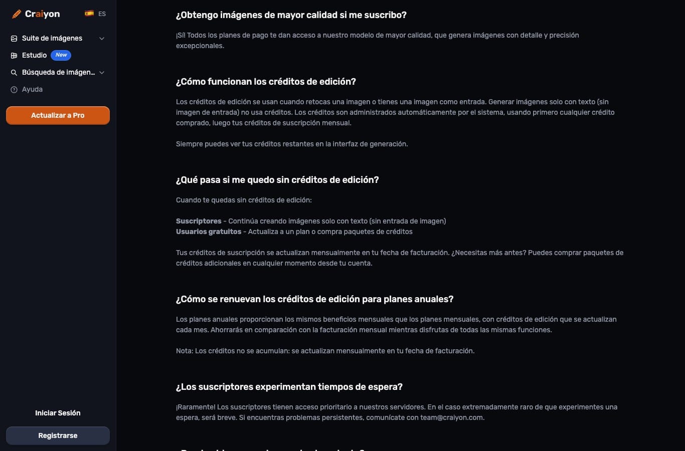 FAQ de Craiyon: los créditos de edición se consumen en cuanto hay una imagen de entrada