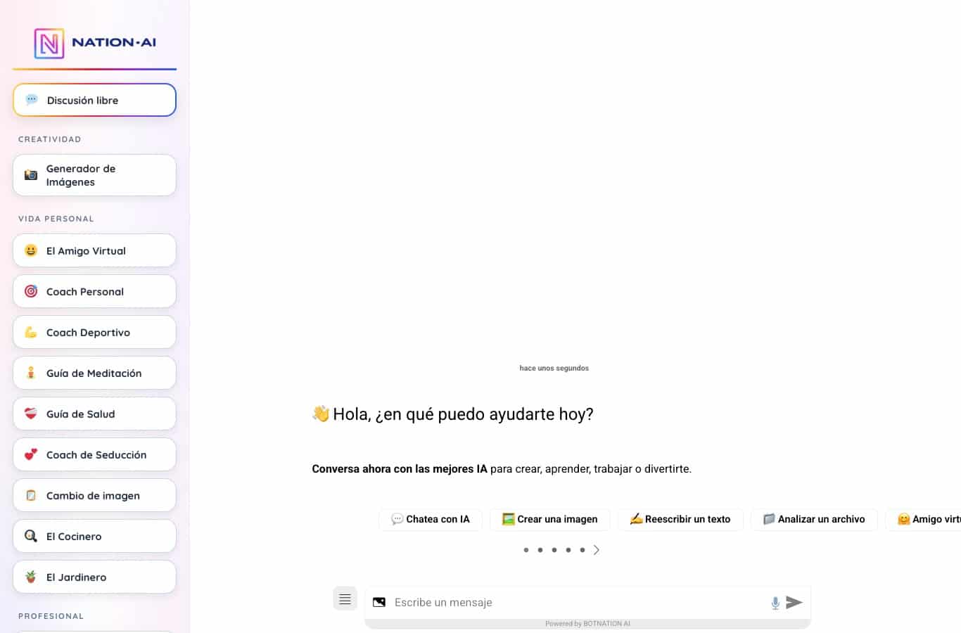 Captura de Nation AI: el asistente escribe y acorta el texto del guion de voz en off