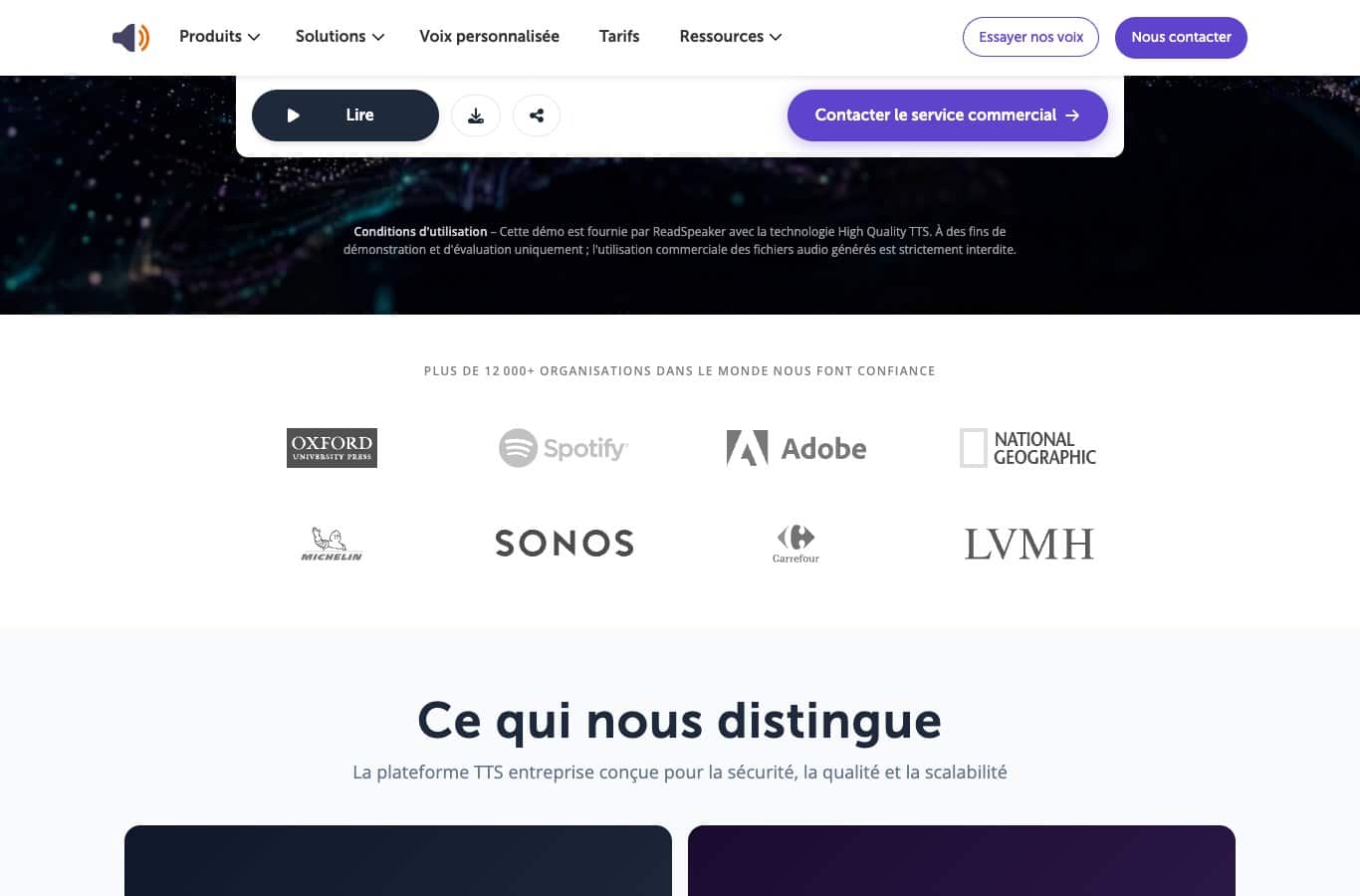 Capture de ReadSpeaker : l utilisation commerciale des fichiers audio generes est strictement interdite